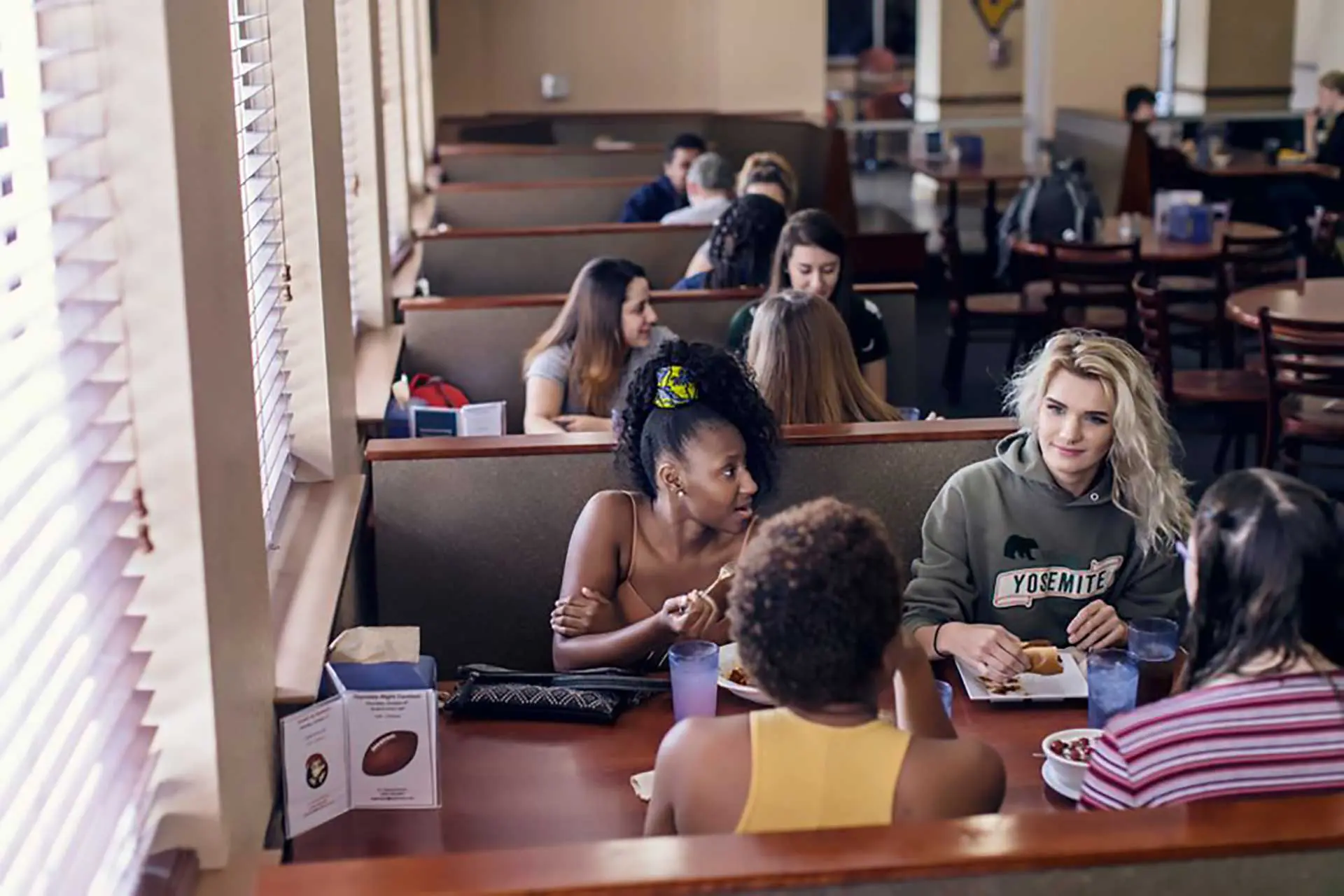 Students sitting in the Commons